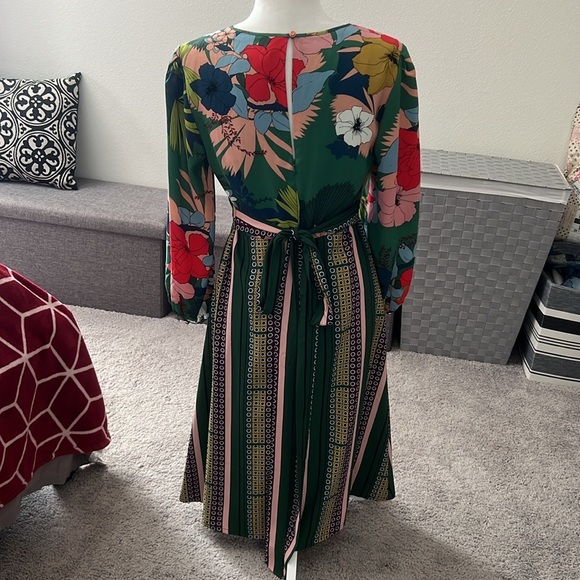 NWOT Anthropologie Green Floral Midi Dress - 6 Petite - Picture 9 of 13